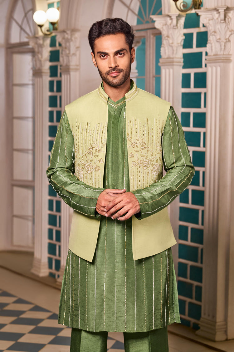 Forest Green Bandi-Kurta Set