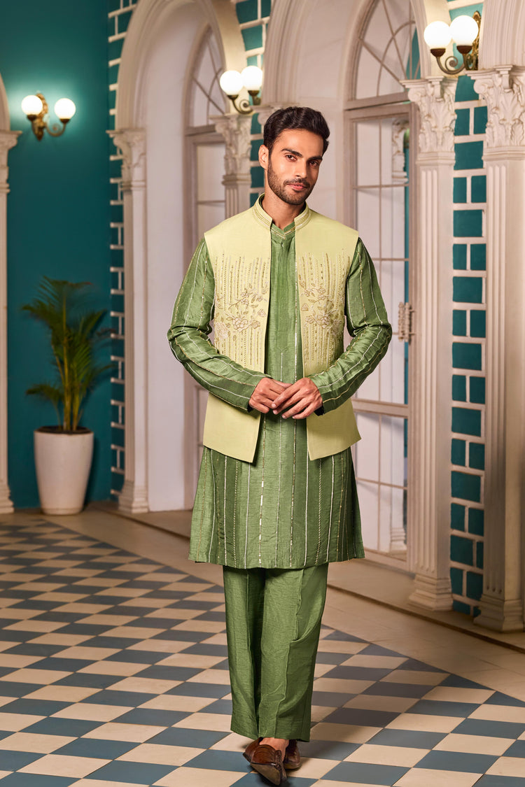 Forest Green Bandi-Kurta Set