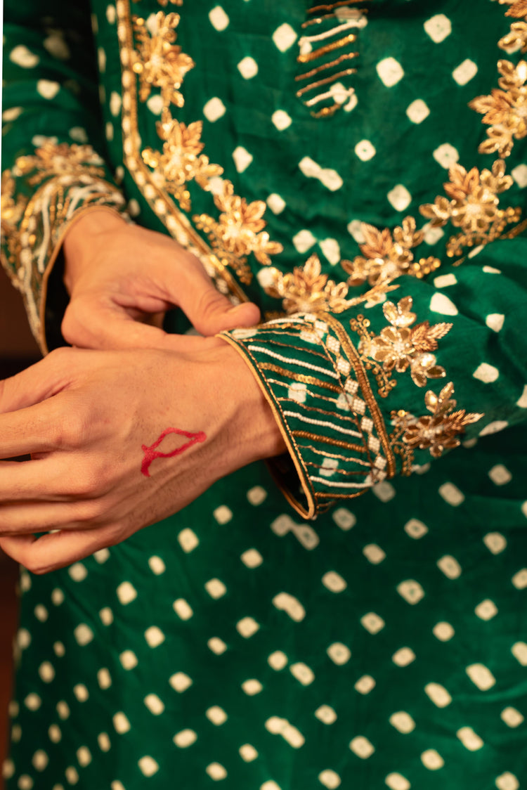 Emerald Green Bandhani Kurta