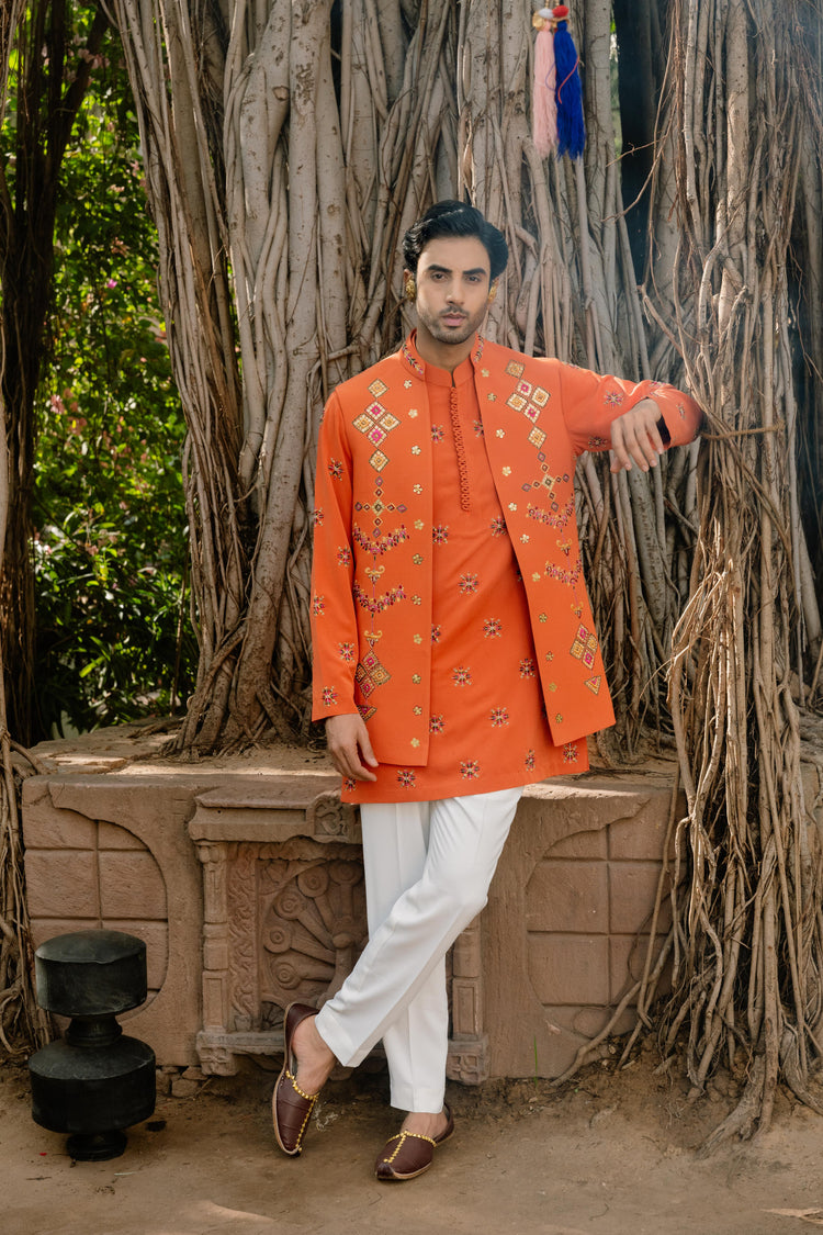 Narangi Bandi-Kurta Set